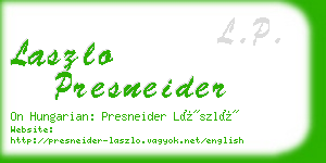 laszlo presneider business card